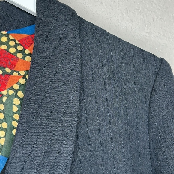 Anthropologie Daniel Rainn Double-Breasted Blazer Black Floral Lining size M - Picture 5 of 13